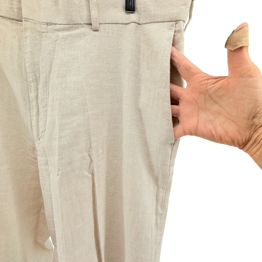 Perry Ellis Linen Blend Flat Front Dress Pants Size 38/30 super‎ soft!
